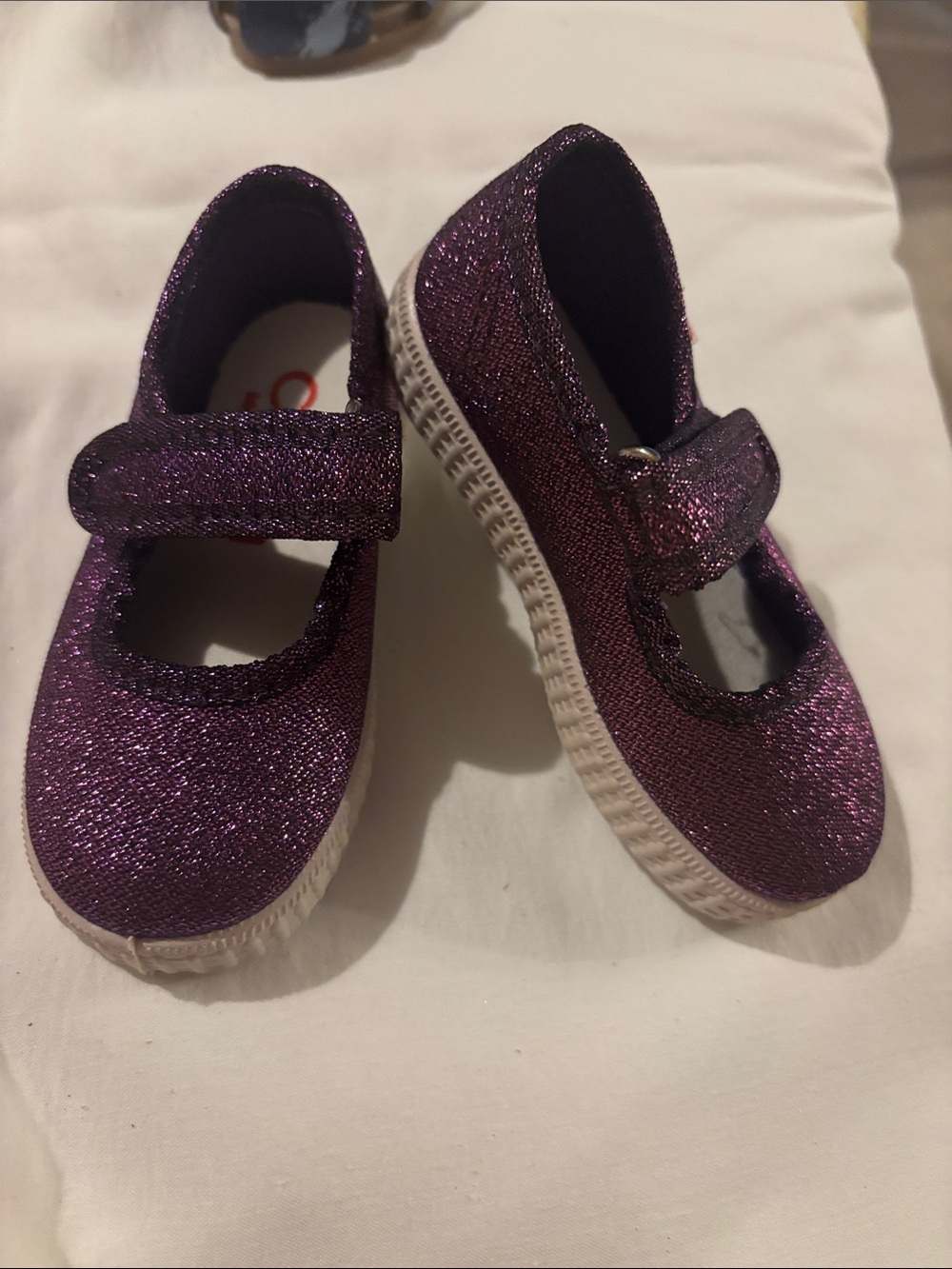 NWOT Cienta Purple Glitter Mary Jane Kids Shoes